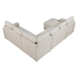 Pompano Beige 4-Piece Sectional with Left Chaise, Pull-out Bed and Hidden Storages, Charging Ports by Homelegance at Eve Furniture