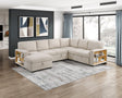 Pompano Beige 4-Piece Sectional with Left Chaise, Pull-out Bed and Hidden Storages, Charging Ports by Homelegance at Eve Furniture