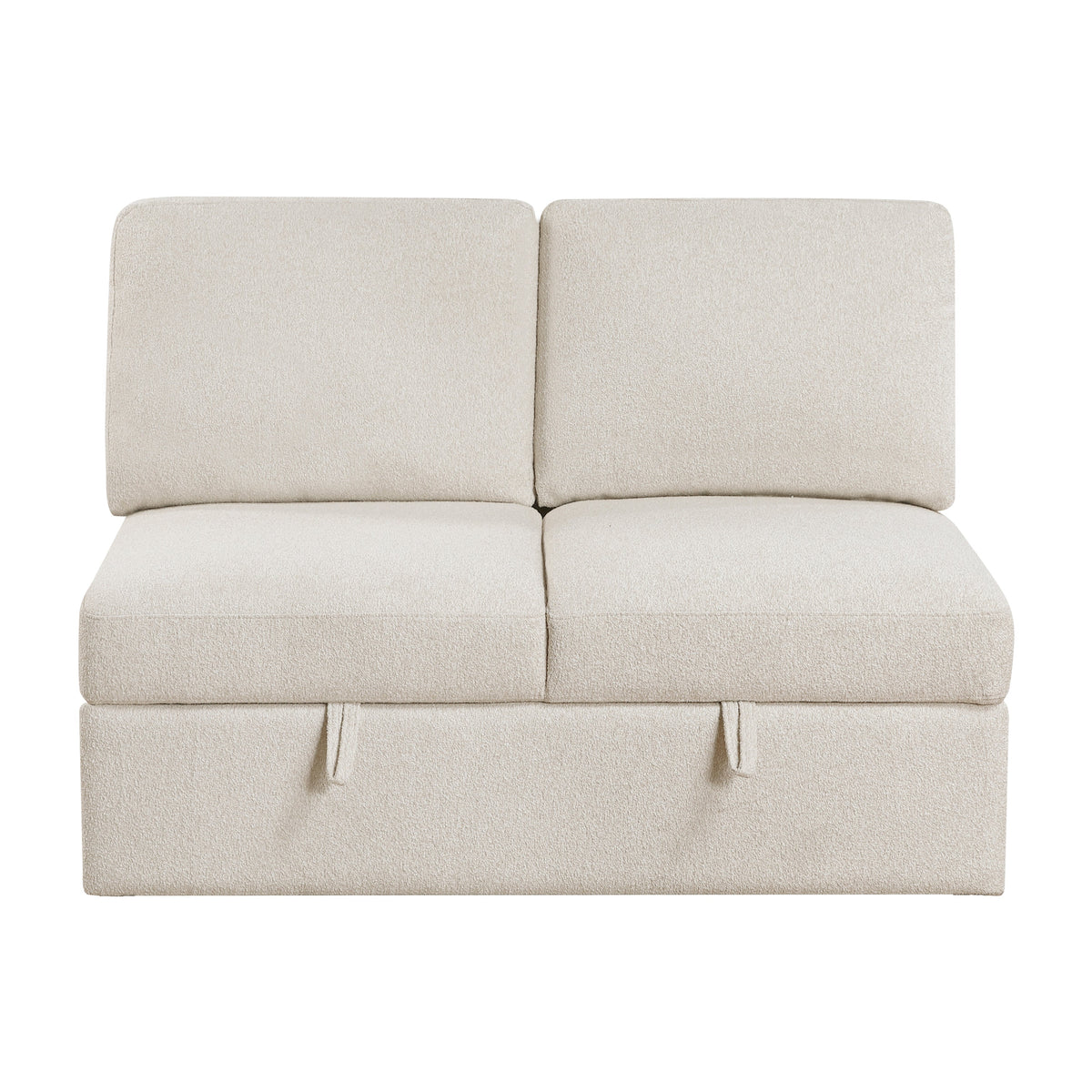 Pompano Beige 4-Piece Sectional with Right Chaise, Pull-out Bed and Hidden Storages, Charging Ports by Homelegance at Eve Furniture