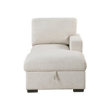 Pompano Beige 4-Piece Sectional with Right Chaise, Pull-out Bed and Hidden Storages, Charging Ports by Homelegance at Eve Furniture