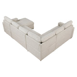 Pompano Beige 4-Piece Sectional with Right Chaise, Pull-out Bed and Hidden Storages, Charging Ports by Homelegance at Eve Furniture