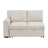 Pompano Beige 4-Piece Sectional with Right Chaise, Pull-out Bed and Hidden Storages, Charging Ports by Homelegance at Eve Furniture
