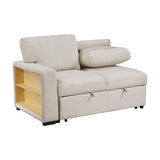 Pompano Beige 4-Piece Sectional with Right Chaise, Pull-out Bed and Hidden Storages, Charging Ports by Homelegance at Eve Furniture