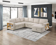 Pompano Beige 4-Piece Sectional with Right Chaise, Pull-out Bed and Hidden Storages, Charging Ports by Homelegance at Eve Furniture