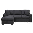Pompano Black Boucle 2-Piece Sectional with Left Chaise and Pull-out Bed by Homelegance at Eve Furniture