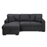 Pompano Black Boucle 2-Piece Sectional with Left Chaise and Pull-out Bed by Homelegance at Eve Furniture