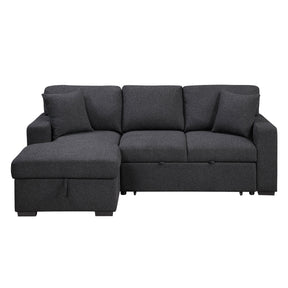 Pompano Black Boucle 2-Piece Sectional with Left Chaise and Pull-out Bed by Homelegance at Eve Furniture