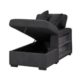 Pompano Black Boucle 2-Piece Sectional with Right Chaise and Pull-out Bed by Homelegance at Eve Furniture