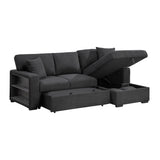 Pompano Black Boucle 2-Piece Sectional with Right Chaise and Pull-out Bed by Homelegance at Eve Furniture