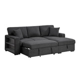 Pompano Black Boucle 2-Piece Sectional with Right Chaise and Pull-out Bed by Homelegance at Eve Furniture