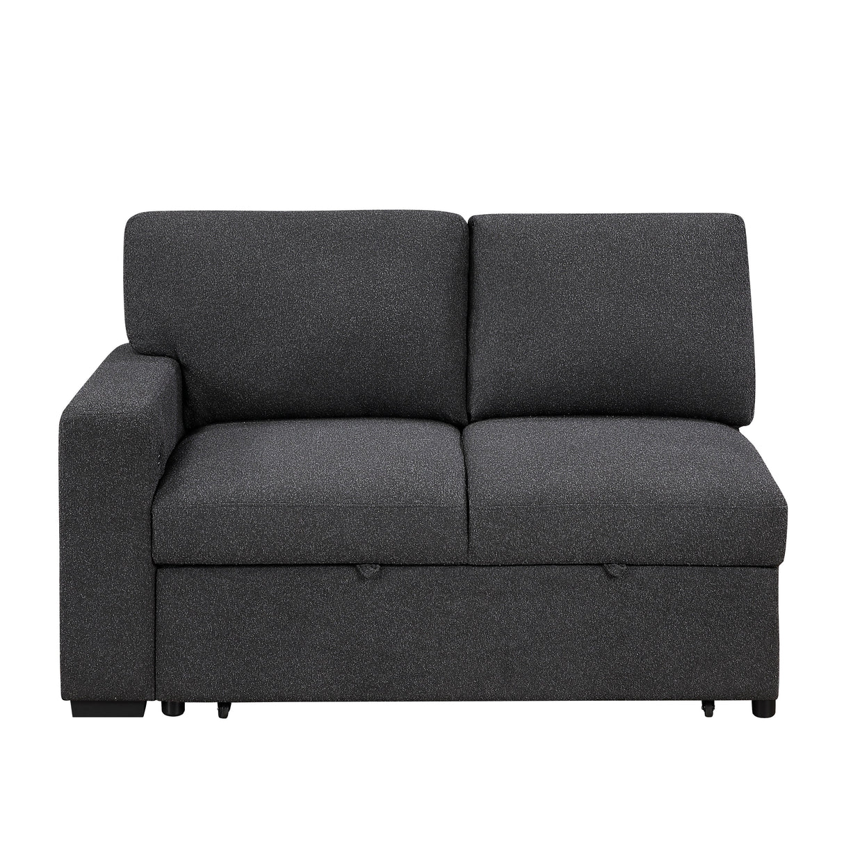 Pompano Black Boucle 2-Piece Sectional with Right Chaise and Pull-out Bed by Homelegance at Eve Furniture