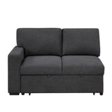 Pompano Black Boucle 2-Piece Sectional with Right Chaise and Pull-out Bed by Homelegance at Eve Furniture