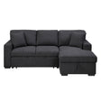 Pompano Black Boucle 2-Piece Sectional with Right Chaise and Pull-out Bed by Homelegance at Eve Furniture