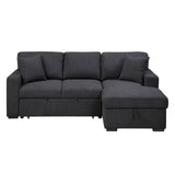 Pompano Black Boucle 2-Piece Sectional with Right Chaise and Pull-out Bed by Homelegance at Eve Furniture