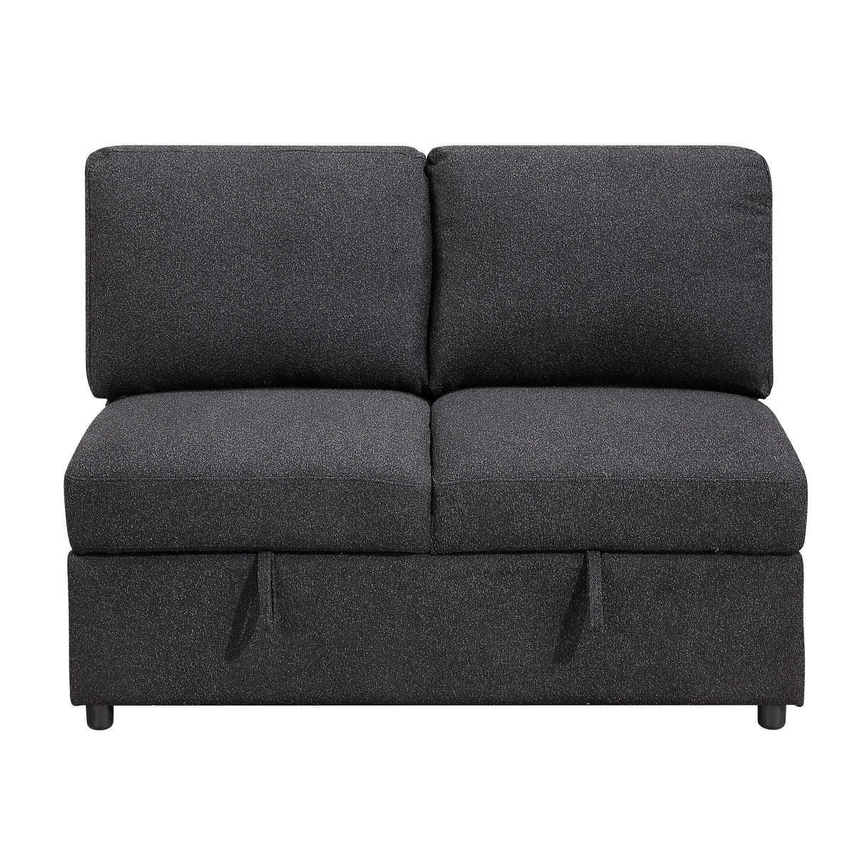 Pompano Black Boucle 3-Piece Sectional with Left Chaise and Pull-out Bed by Homelegance at Eve Furniture