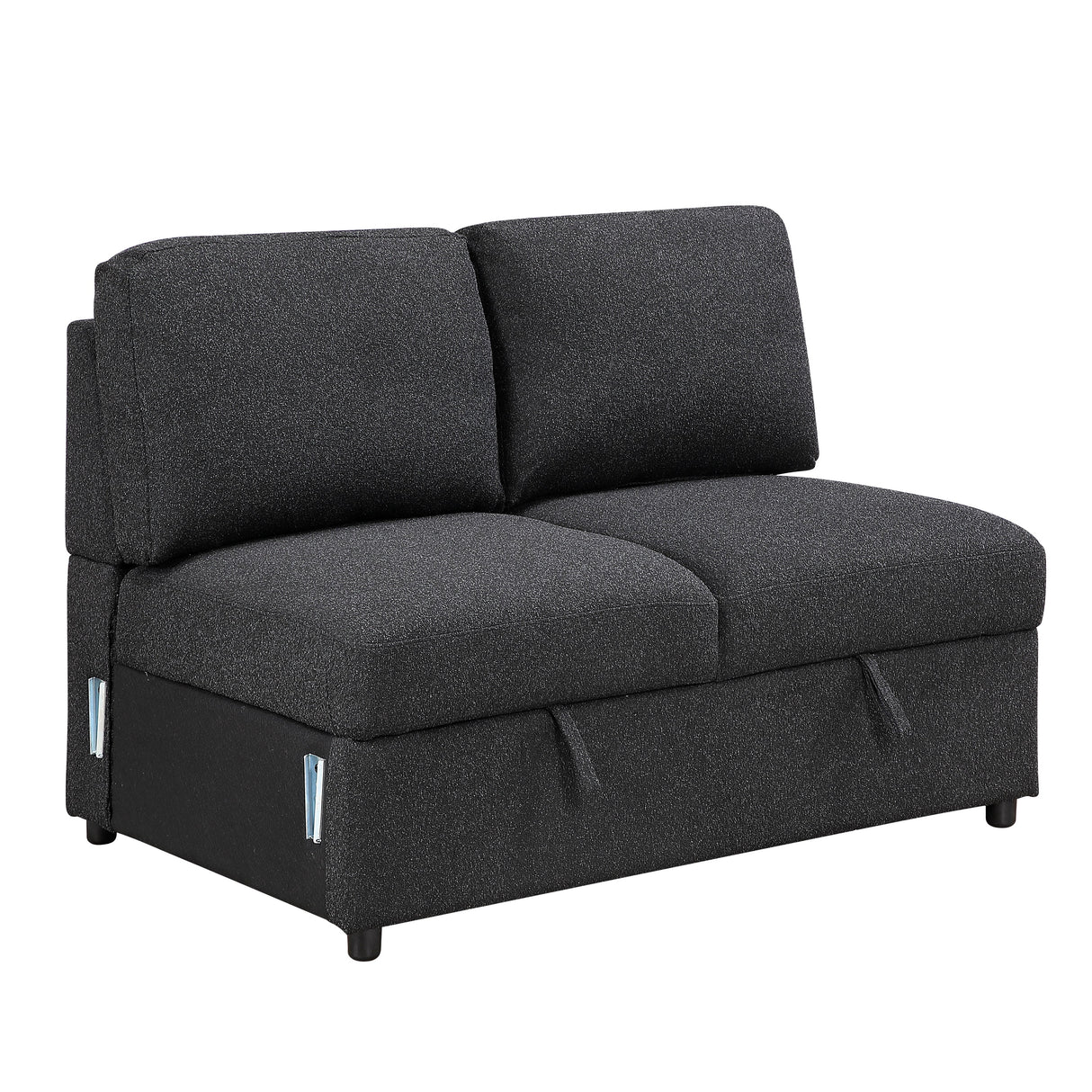 Pompano Black Boucle 3-Piece Sectional with Left Chaise and Pull-out Bed by Homelegance at Eve Furniture