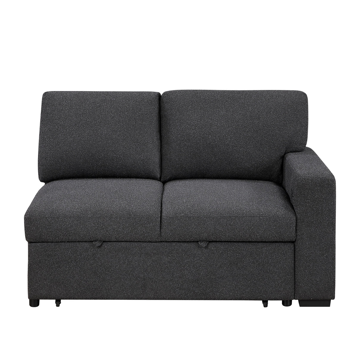 Pompano Black Boucle 3-Piece Sectional with Left Chaise and Pull-out Bed by Homelegance at Eve Furniture