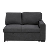 Pompano Black Boucle 3-Piece Sectional with Left Chaise and Pull-out Bed by Homelegance at Eve Furniture