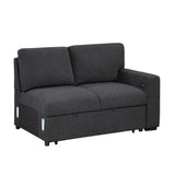 Pompano Black Boucle 3-Piece Sectional with Left Chaise and Pull-out Bed by Homelegance at Eve Furniture