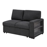 Pompano Black Boucle 3-Piece Sectional with Left Chaise and Pull-out Bed by Homelegance at Eve Furniture
