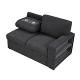 Pompano Black Boucle 3-Piece Sectional with Left Chaise and Pull-out Bed by Homelegance at Eve Furniture