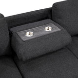 Pompano Black Boucle 3-Piece Sectional with Left Chaise and Pull-out Bed by Homelegance at Eve Furniture