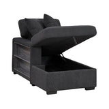 Pompano Black Boucle 3-Piece Sectional with Left Chaise and Pull-out Bed by Homelegance at Eve Furniture