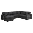 Pompano Black Boucle 4-Piece Sectional with Left Chaise and Pull-out Bed by Homelegance at Eve Furniture
