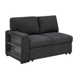 Pompano Black Boucle 4-Piece Sectional with Right Chaise and Pull-out Bed by Homelegance at Eve Furniture