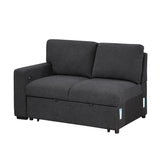 Pompano Black Boucle 4-Piece Sectional with Right Chaise and Pull-out Bed by Homelegance at Eve Furniture
