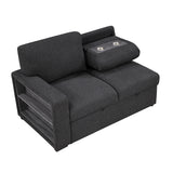 Pompano Black Boucle 4-Piece Sectional with Right Chaise and Pull-out Bed by Homelegance at Eve Furniture