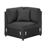 Pompano Black Boucle 4-Piece Sectional with Right Chaise and Pull-out Bed by Homelegance at Eve Furniture