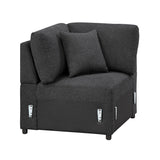 Pompano Black Boucle 4-Piece Sectional with Right Chaise and Pull-out Bed by Homelegance at Eve Furniture