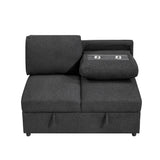 Pompano Black Boucle 4-Piece Sectional with Right Chaise and Pull-out Bed by Homelegance at Eve Furniture
