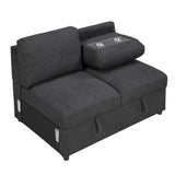 Pompano Black Boucle 4-Piece Sectional with Right Chaise and Pull-out Bed by Homelegance at Eve Furniture