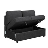 Pompano Black Boucle 4-Piece Sectional with Right Chaise and Pull-out Bed by Homelegance at Eve Furniture