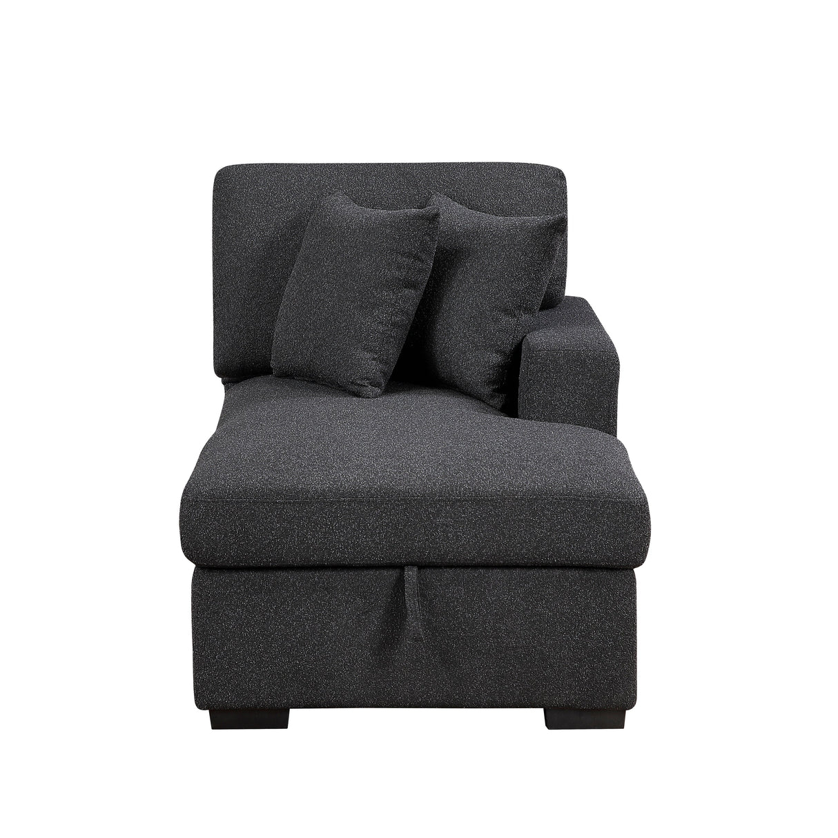 Pompano Black Boucle 4-Piece Sectional with Right Chaise and Pull-out Bed by Homelegance at Eve Furniture