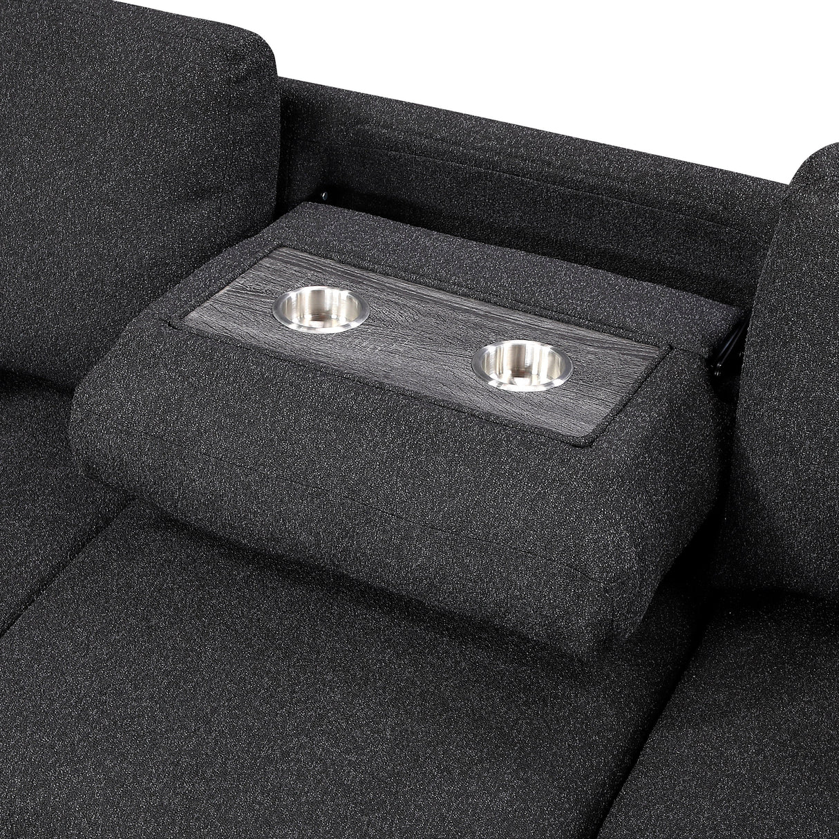 Pompano Black Boucle 4-Piece Sectional with Right Chaise and Pull-out Bed by Homelegance at Eve Furniture