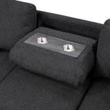 Pompano Black Boucle 4-Piece Sectional with Right Chaise and Pull-out Bed by Homelegance at Eve Furniture