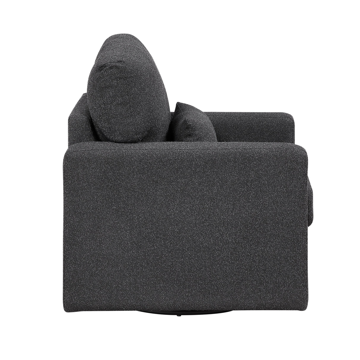 Pompano Black Boucle Swivel Chair by Homelegance at Eve Furniture