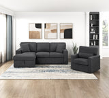 Pompano Black Boucle Swivel Chair by Homelegance at Eve Furniture