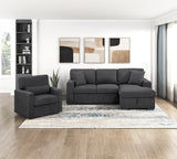 Pompano Black Boucle Swivel Chair by Homelegance at Eve Furniture