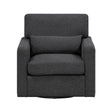 Pompano Black Boucle Swivel Chair by Homelegance at Eve Furniture