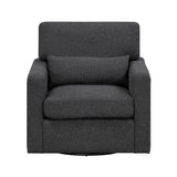 Pompano Black Boucle Swivel Chair by Homelegance at Eve Furniture