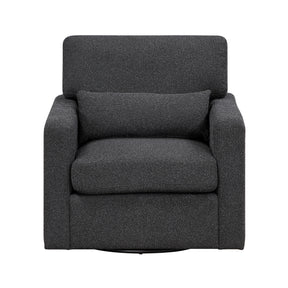 Pompano Black Boucle Swivel Chair by Homelegance at Eve Furniture