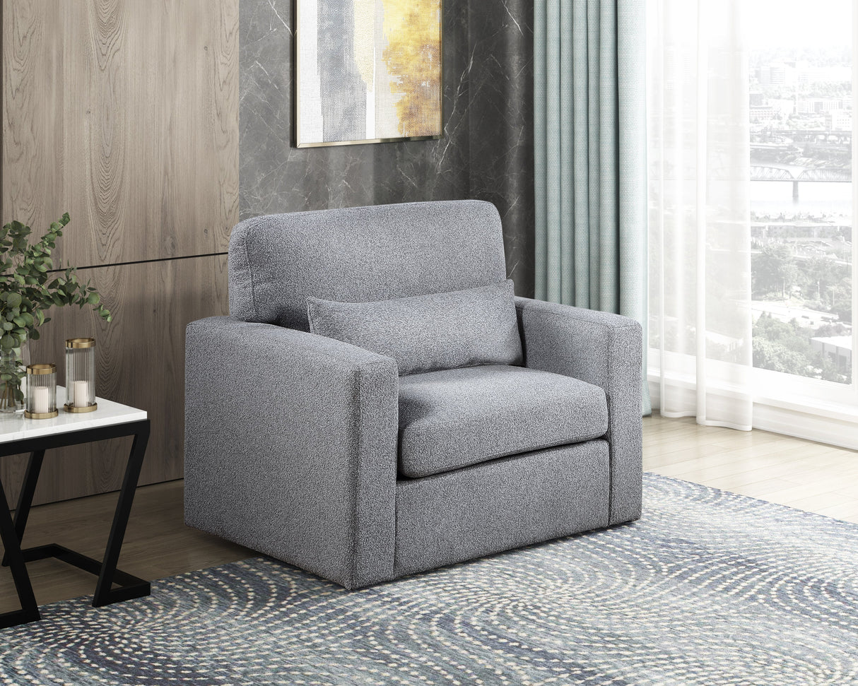 Pompano Gray Swivel Chair by Homelegance at Eve Furniture
