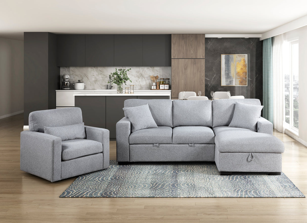 Pompano Gray Swivel Chair by Homelegance at Eve Furniture