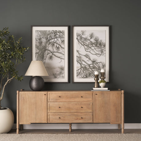 Ponderosa Whisper by Mercana Studio Hand Embelished Framed Artwork Matted under Glass by Mercana at Eve Furniture