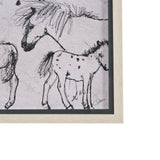 Pony Sketches I by Mercana Studio Hand-Embellished Framed Artwork Matted under Glass by Mercana at Eve Furniture