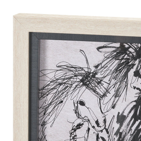 Pony Sketches I by Mercana Studio Hand-Embellished Framed Artwork Matted under Glass by Mercana at Eve Furniture